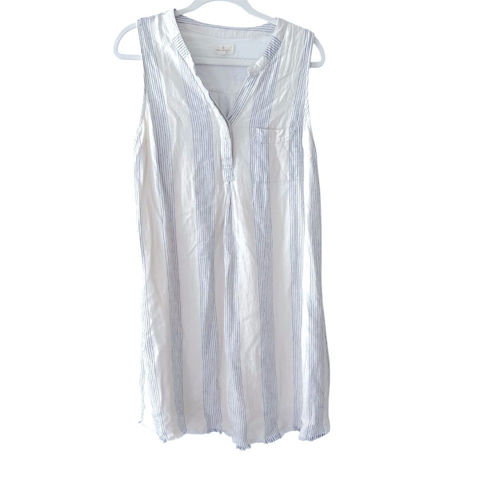 Thread & Supply Linen Rayon Striped Shirt Dress